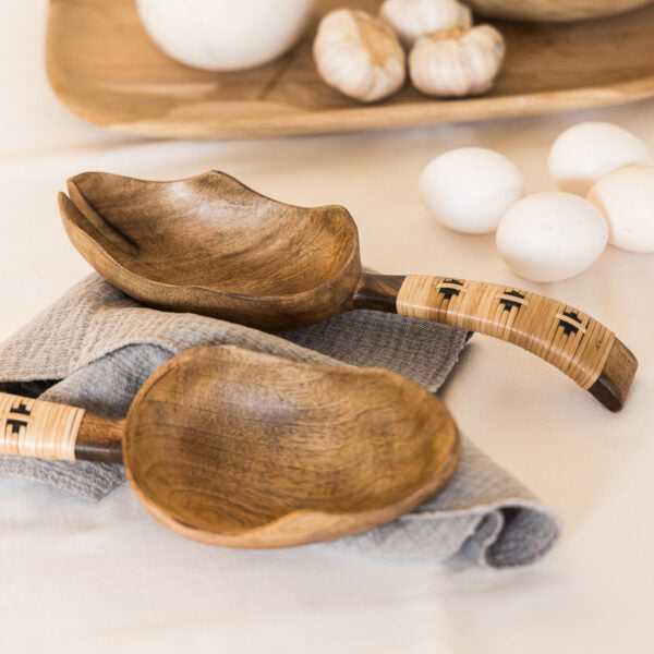 Set Cucharón Hoja Rattán