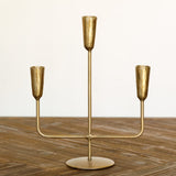 Candelabro Metal Dorado Triple