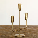 Candelabro Metal Dorado Triple