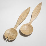 Set Cubiertos Madera Hoja