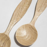 Set Cubiertos Madera Hoja